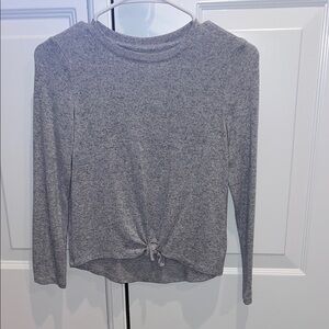 Gap Kids Gray Long Sleeve Knotted Top